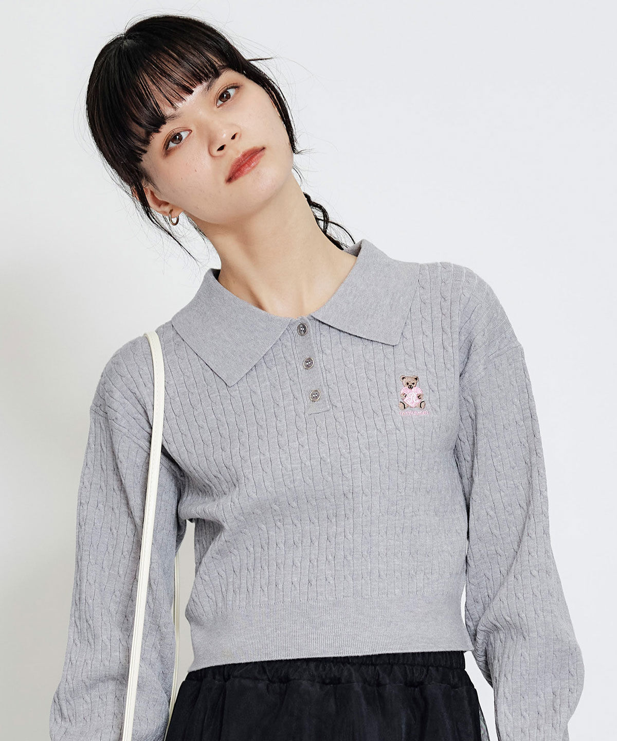 REDYAZEL「Azelyハートミニケーブルポロニット」|ニット・セーター|