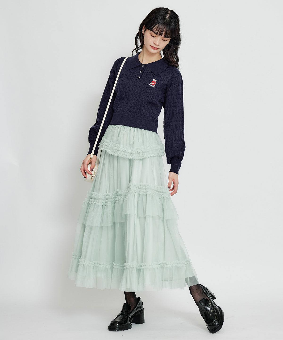 REDYAZEL「Azelyハートミニケーブルポロニット」|ニット・セーター|