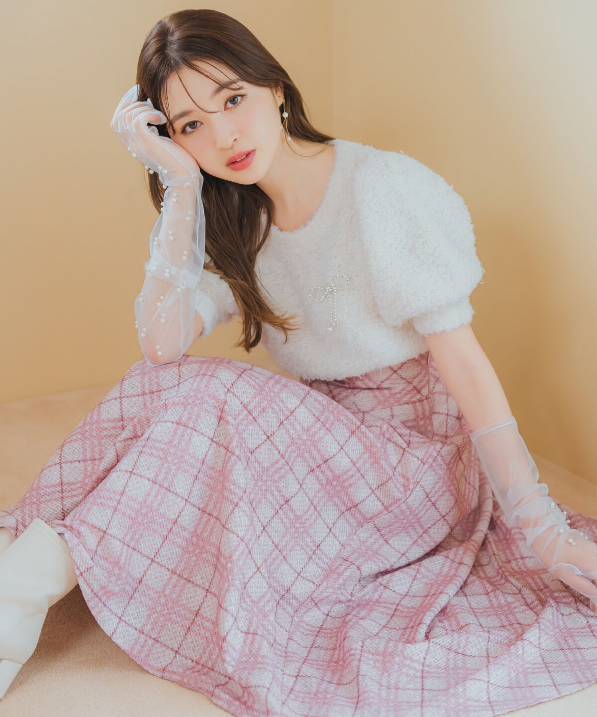 WILLSELECTION「バイヤスチェックサーキュラースカート」|フレア|