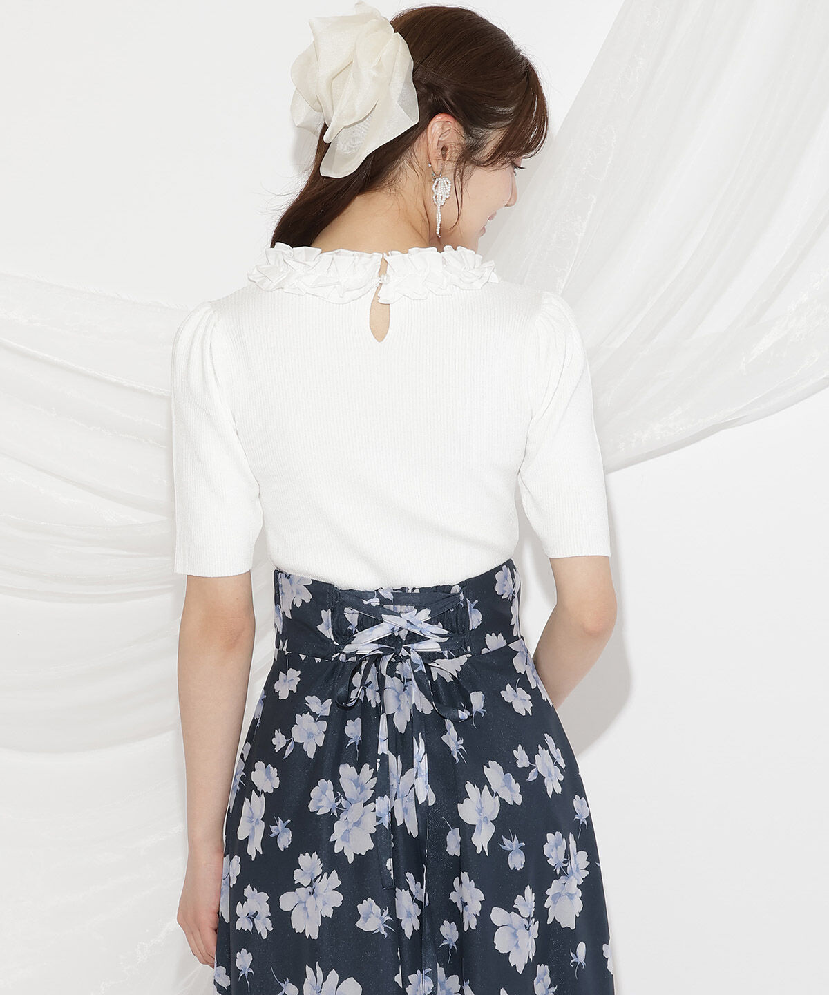 WILLSELECTION「フリル襟リブニット」|ニット・セーター|