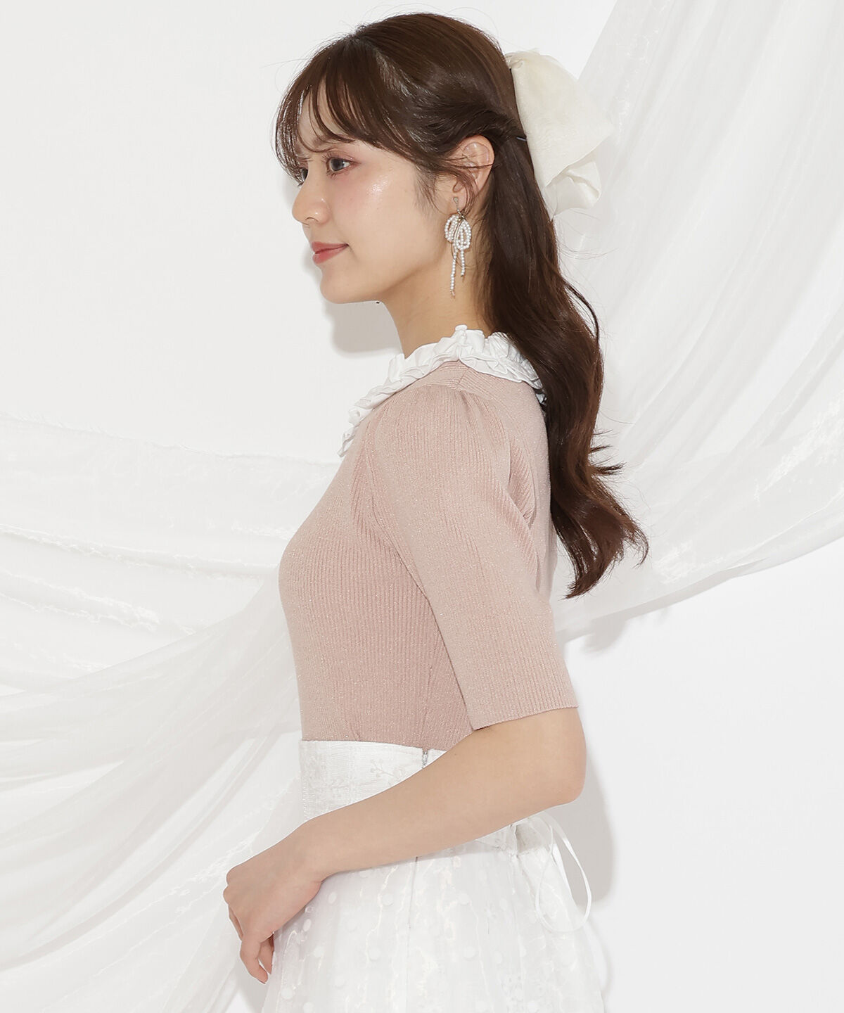 WILLSELECTION「フリル襟リブニット」|ニット・セーター|