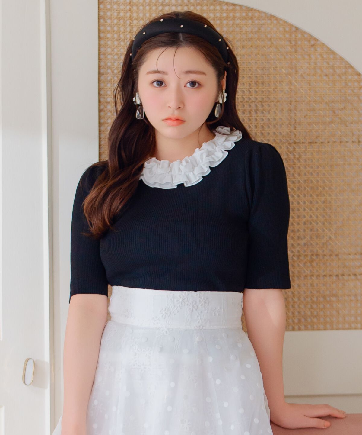 WILLSELECTION「フリル襟リブニット」|ニット・セーター|