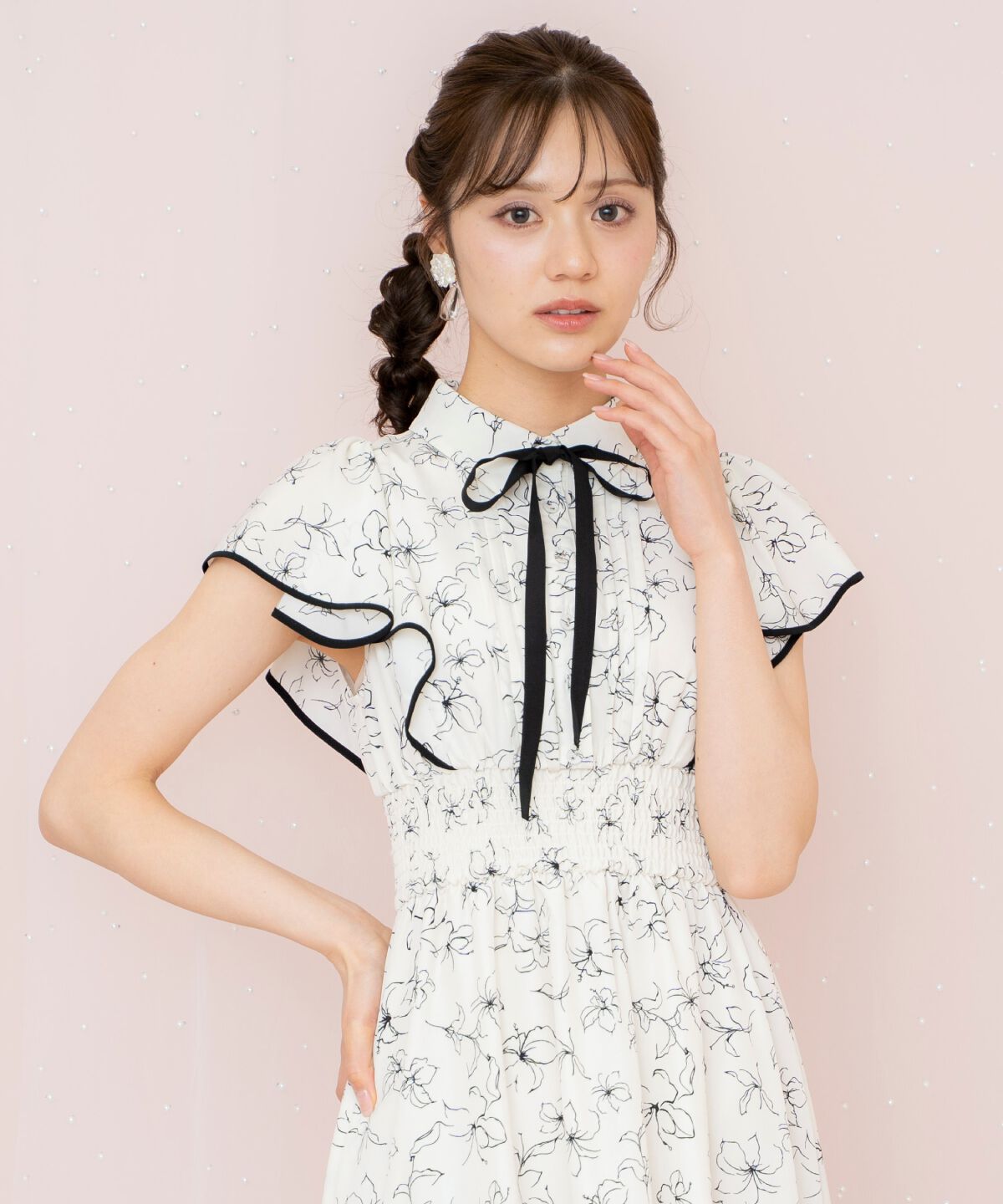 WILLSELECTION「ラインフラワーパイピングティアードワンピース」|ワンピース|