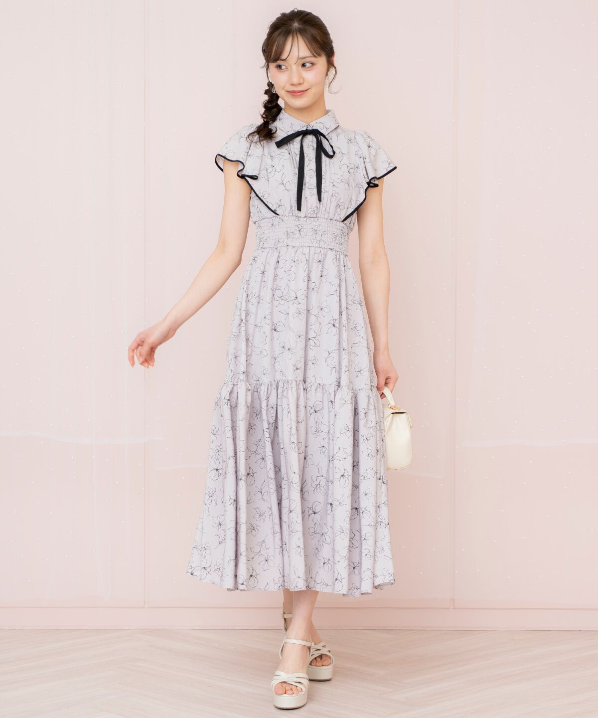 WILLSELECTION「ラインフラワーパイピングティアードワンピース」|ワンピース|