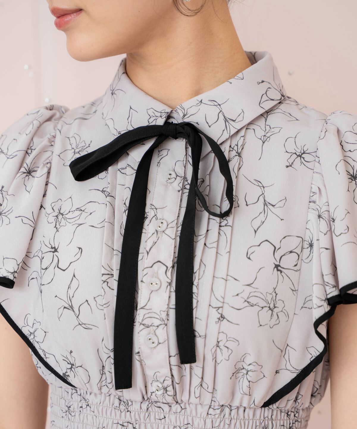 WILLSELECTION「ラインフラワーパイピングティアードワンピース」|ワンピース|