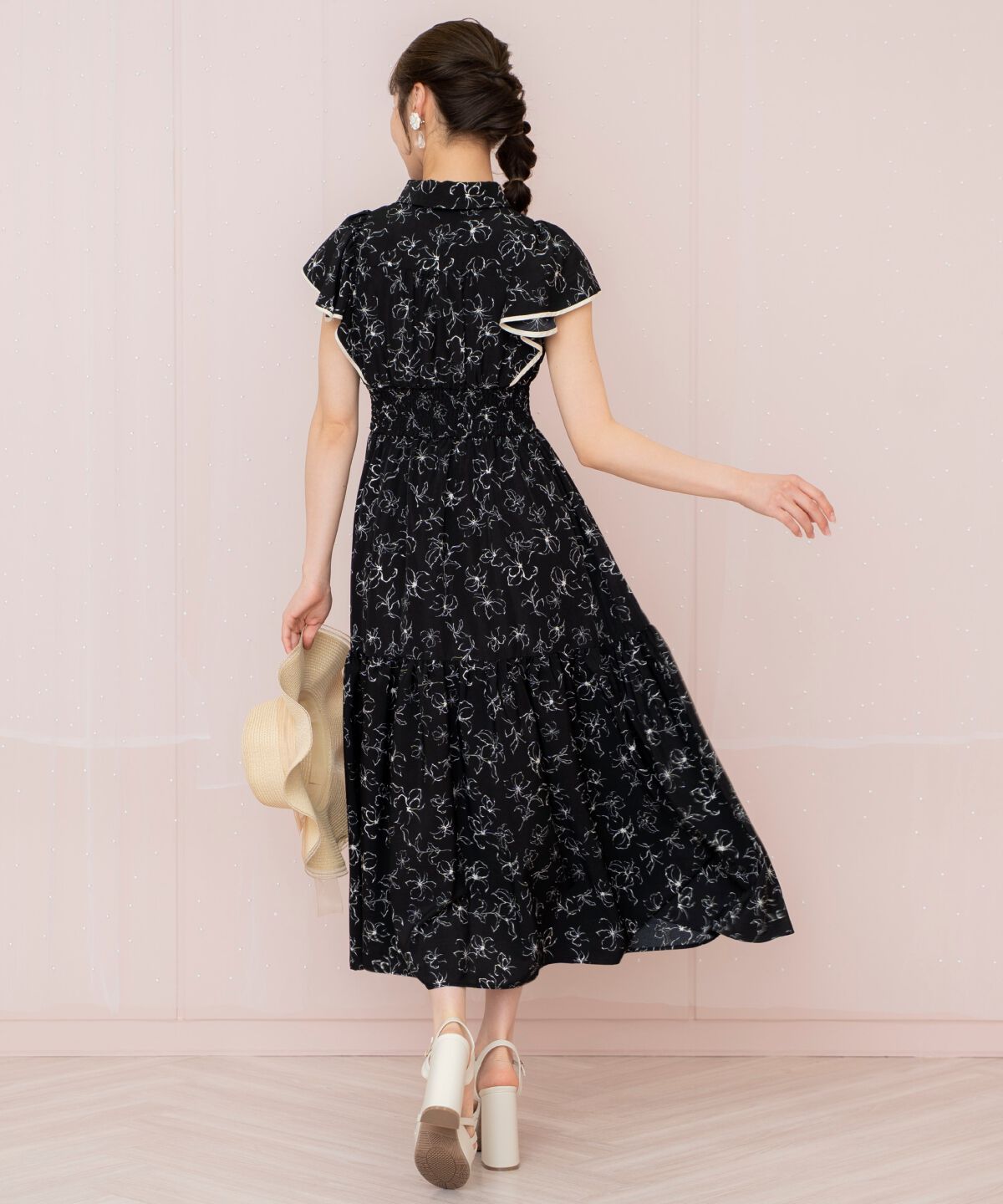 WILLSELECTION「ラインフラワーパイピングティアードワンピース」|ワンピース|