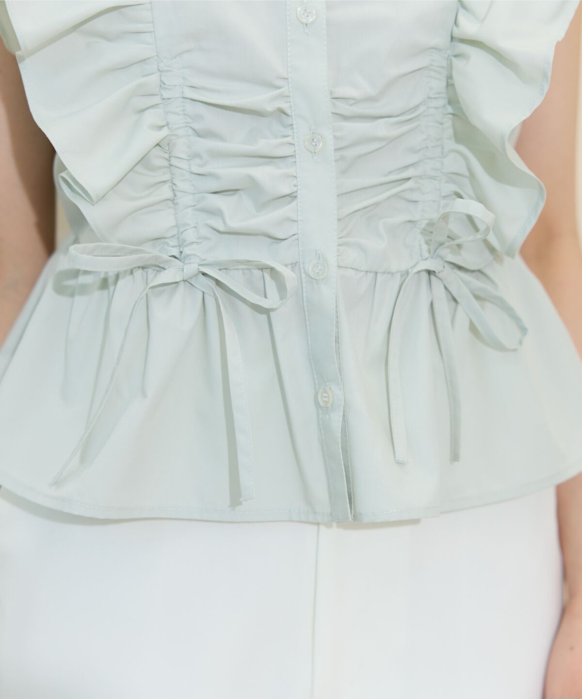 WILLSELECTION「ギャザーリボンフリルスリーブブラウス」|シャツ・ブラウス|