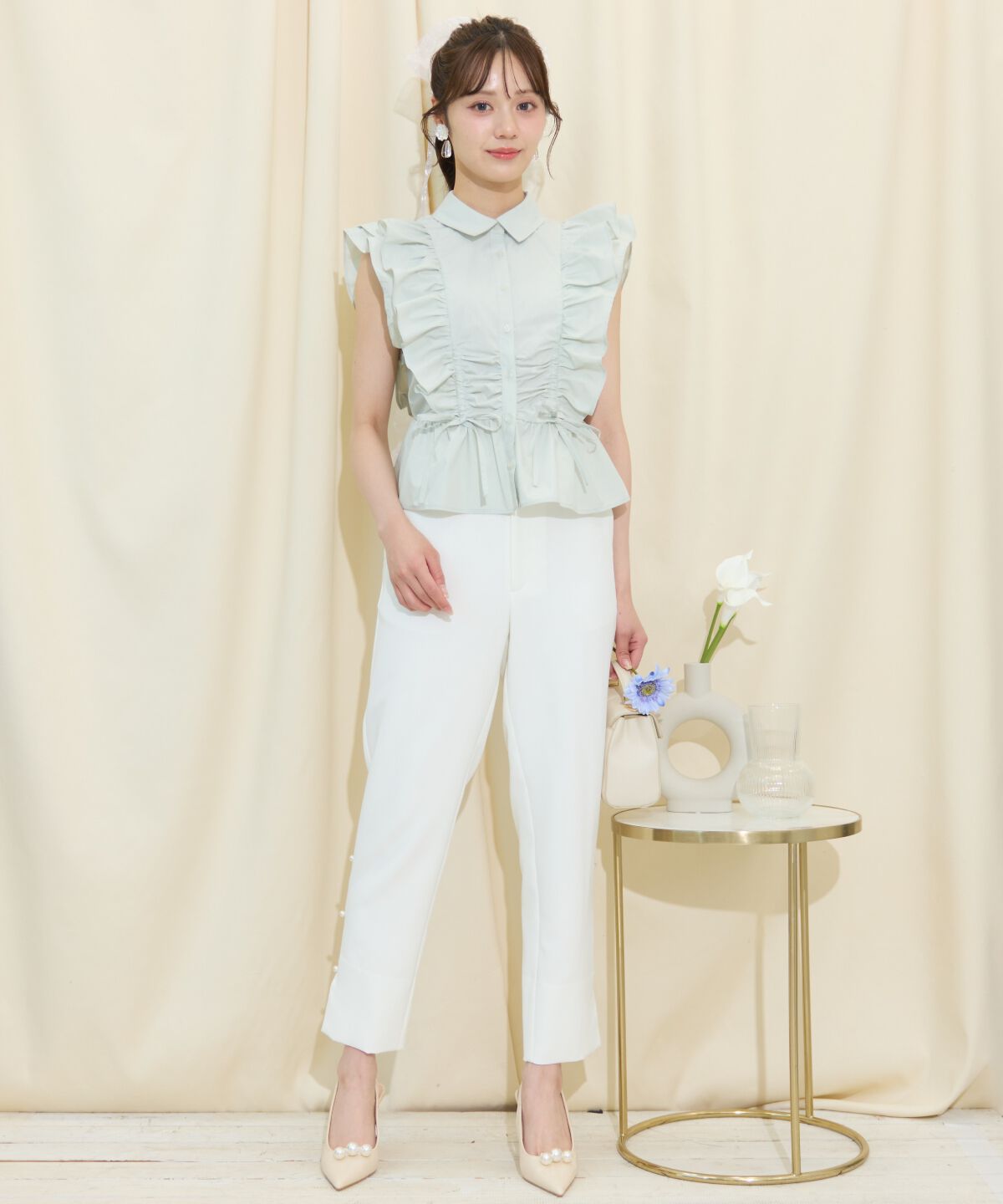 WILLSELECTION「ギャザーリボンフリルスリーブブラウス」|シャツ・ブラウス|