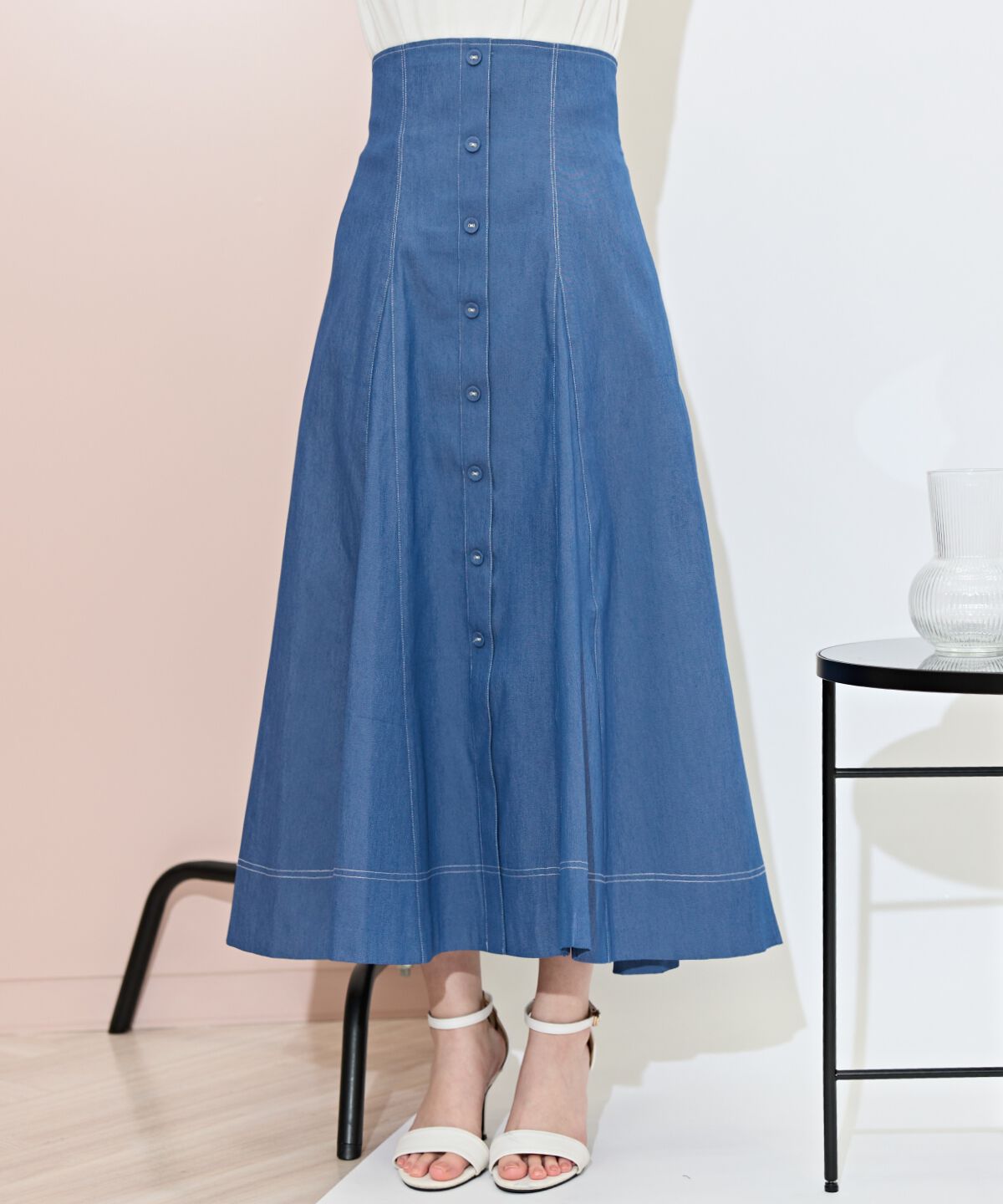 WILLSELECTION「ハイウエストデニムフレアスカート」|フレア|