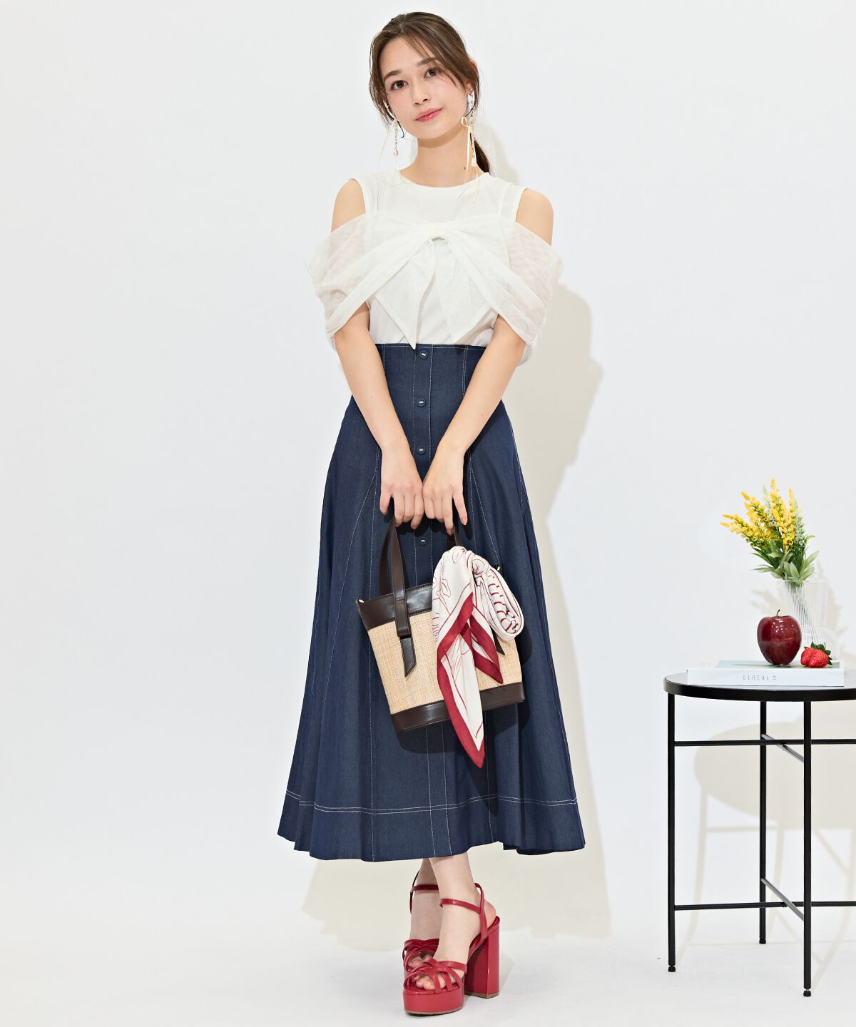 WILLSELECTION「ハイウエストデニムフレアスカート」|フレア|