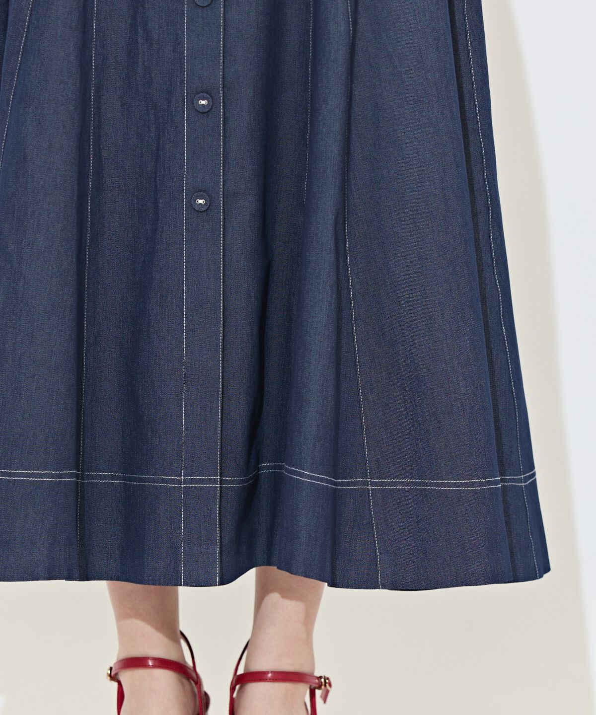 WILLSELECTION「ハイウエストデニムフレアスカート」|フレア|