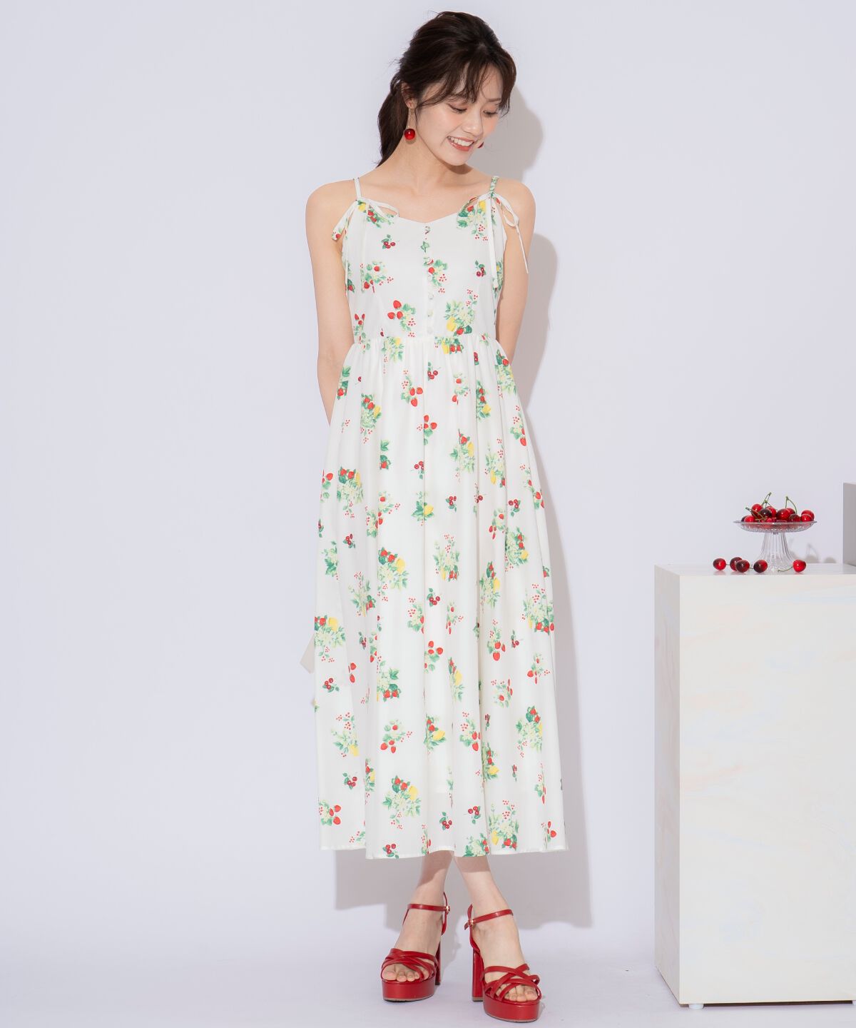 WILLSELECTION「フルーツプリントキャミワンピース」|ワンピース|