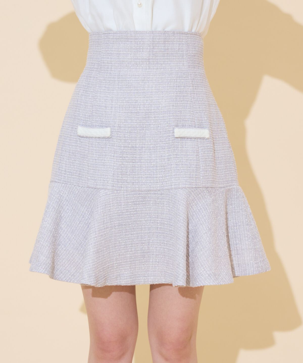 WILLSELECTION「ブレードデザインツイードミニスカート」|フレア|