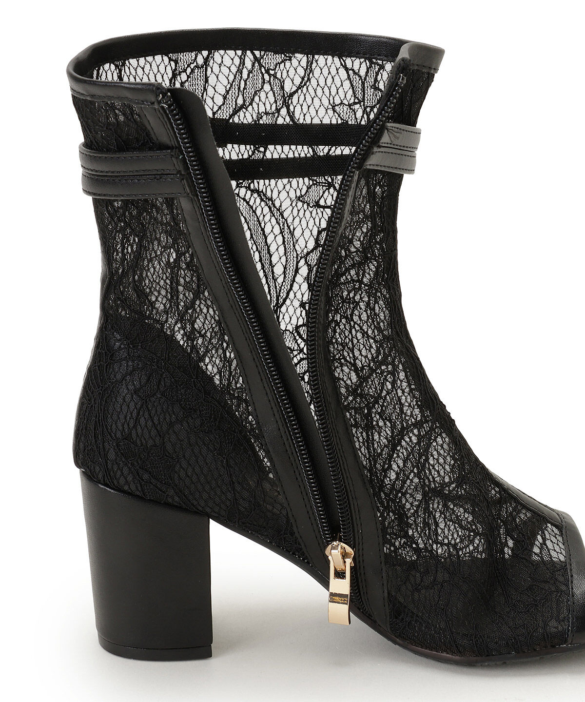 WILLSELECTION「ベルト付きオープントゥレースブーツ」|ショートブーツ|