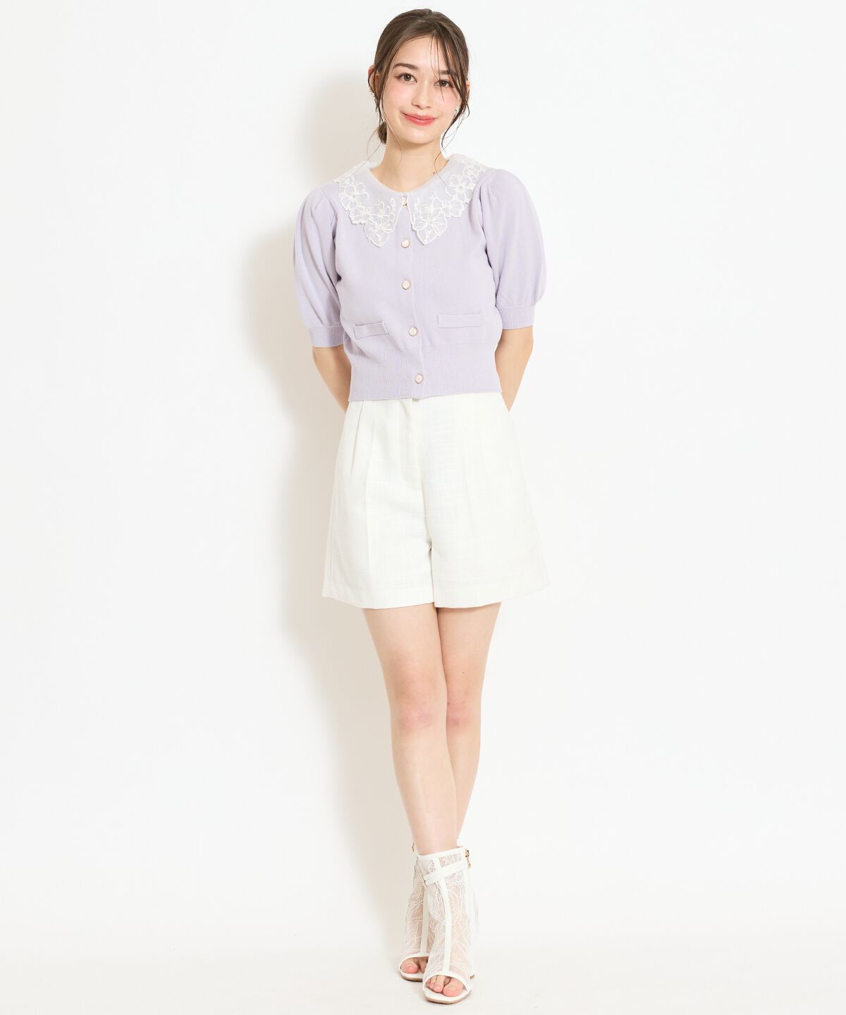 WILLSELECTION「タックツイードショートパンツ」|キュロット|