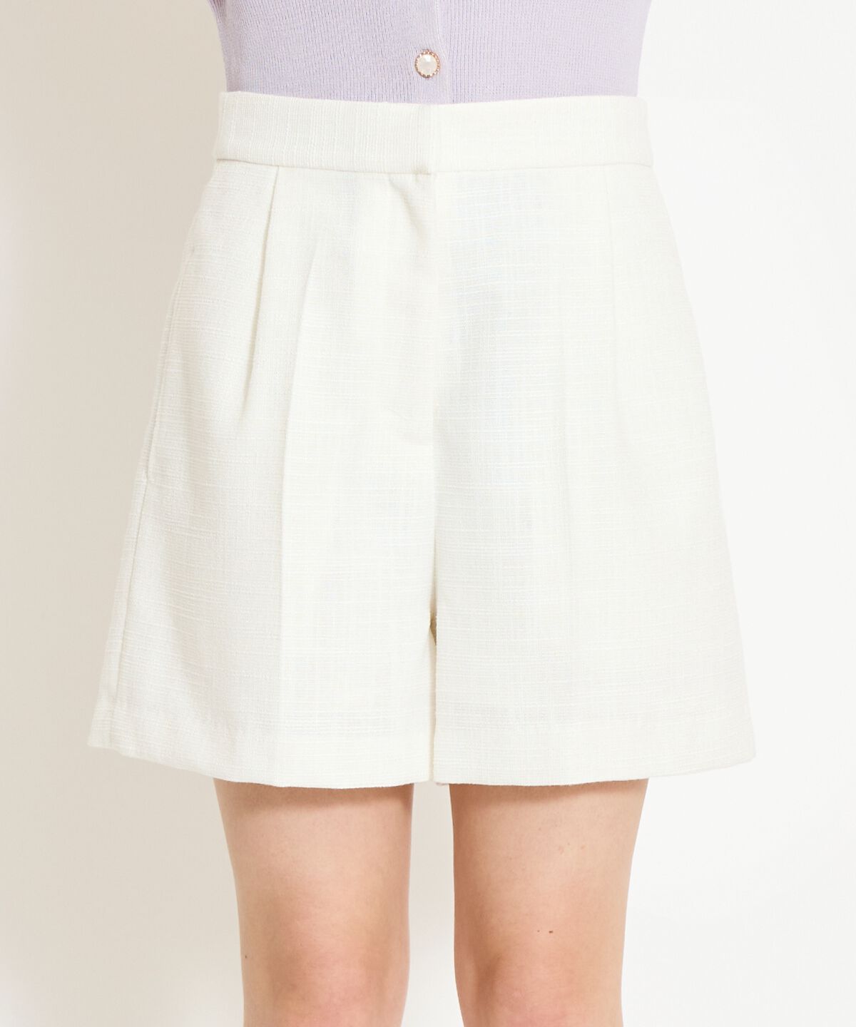 WILLSELECTION「タックツイードショートパンツ」|キュロット|