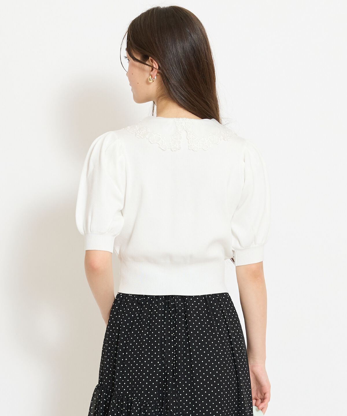 WILLSELECTION「シアーレースカラーカーディガン」|カーディガン|