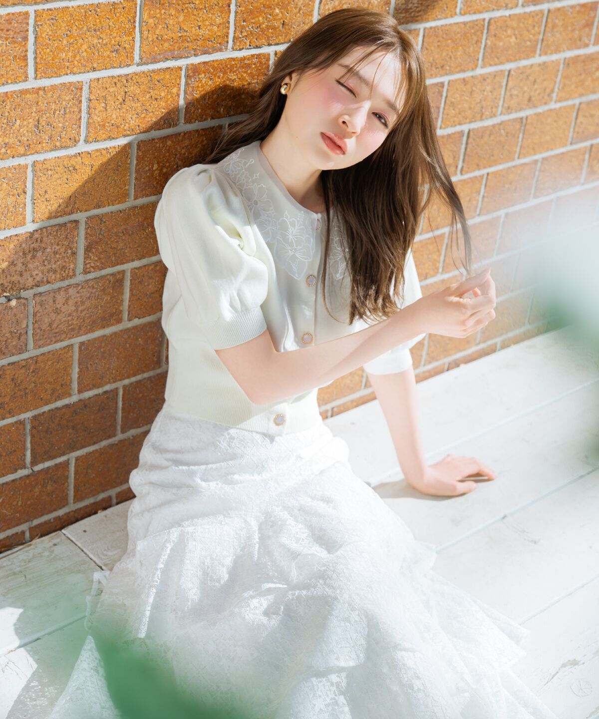 WILLSELECTION「シアーレースカラーカーディガン」|カーディガン|