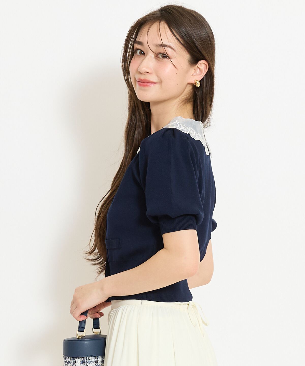 WILLSELECTION「シアーレースカラーカーディガン」|カーディガン|