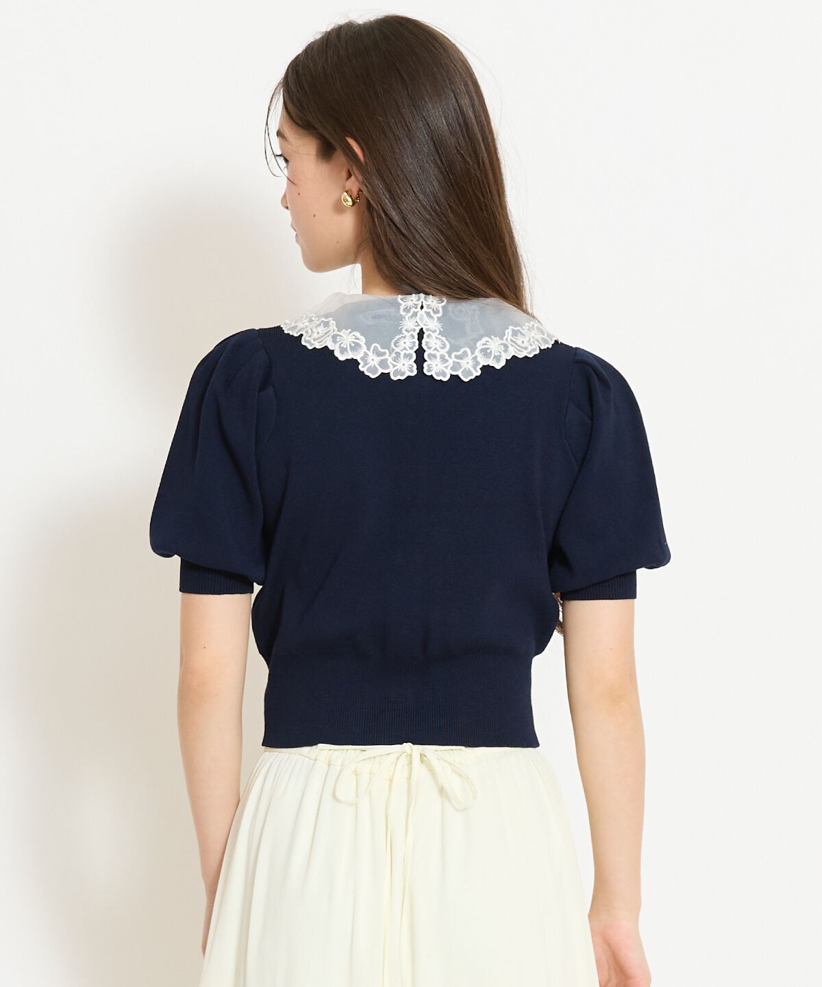 WILLSELECTION「シアーレースカラーカーディガン」|カーディガン|