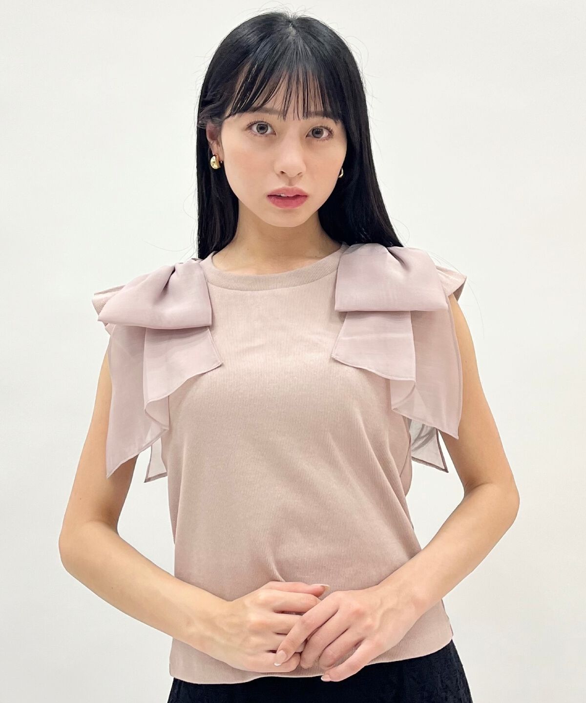 WILLSELECTION「ショルダーリボンカットトップス」|Tシャツ・カットソー|ピンク