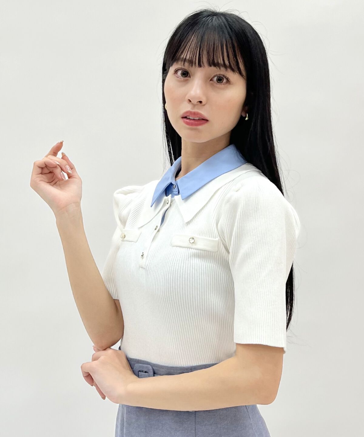 WILLSELECTION「レイヤードカラーリブニット」|ニット・セーター|