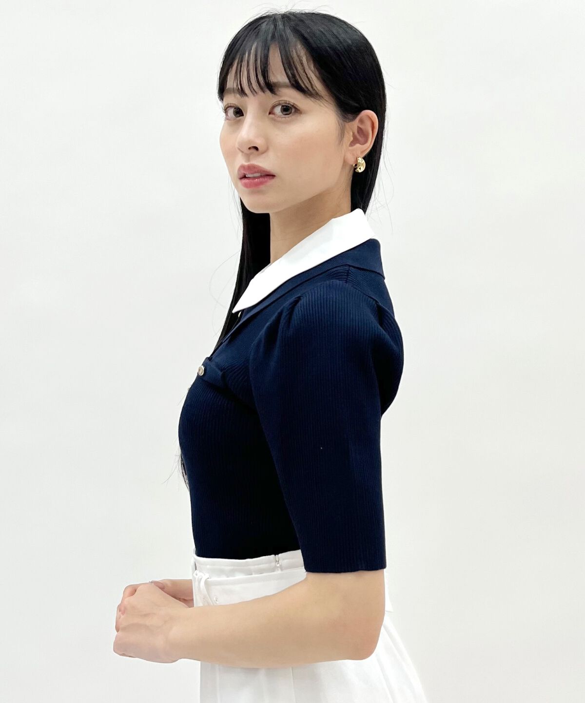 WILLSELECTION「レイヤードカラーリブニット」|ニット・セーター|