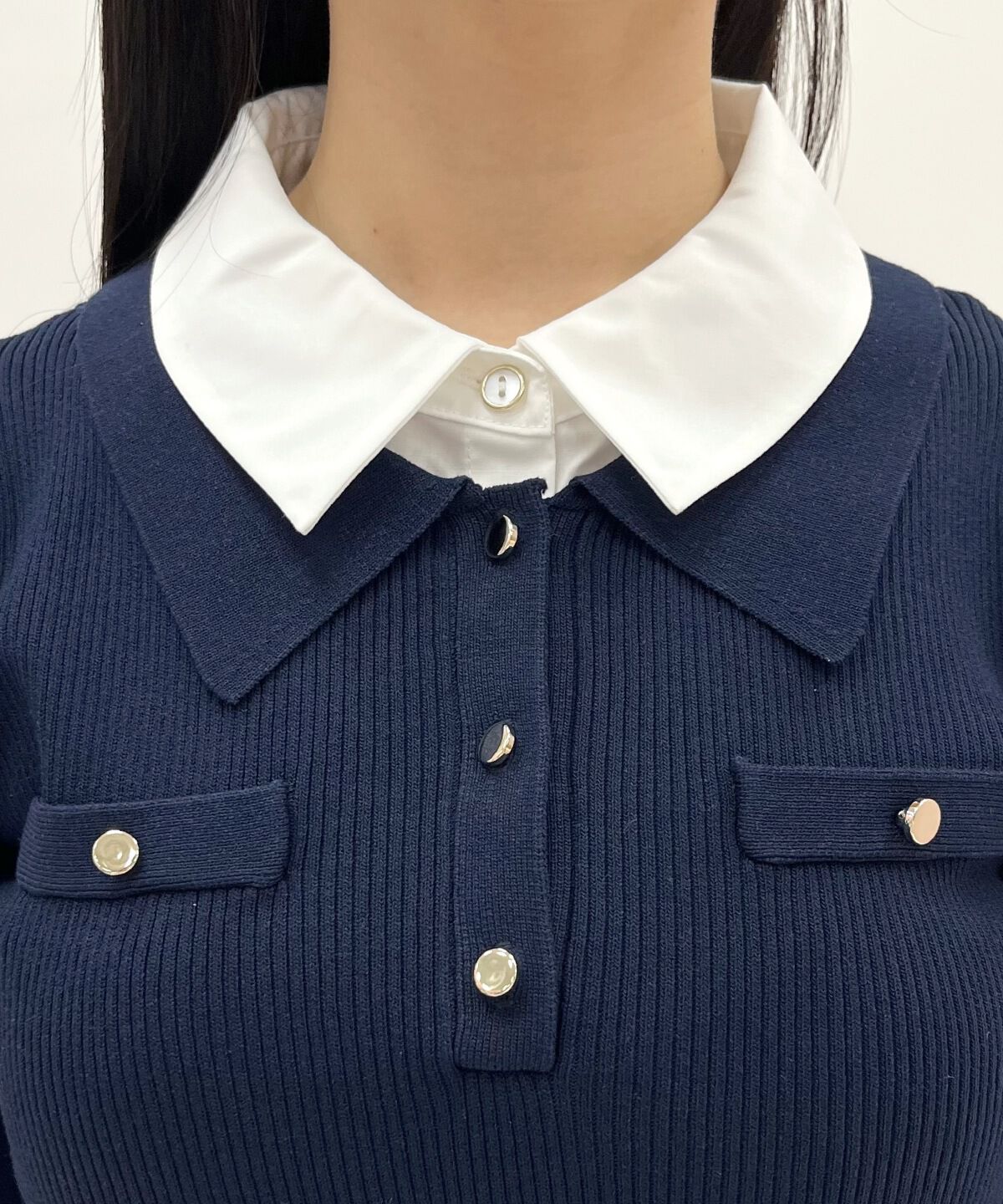 WILLSELECTION「レイヤードカラーリブニット」|ニット・セーター|