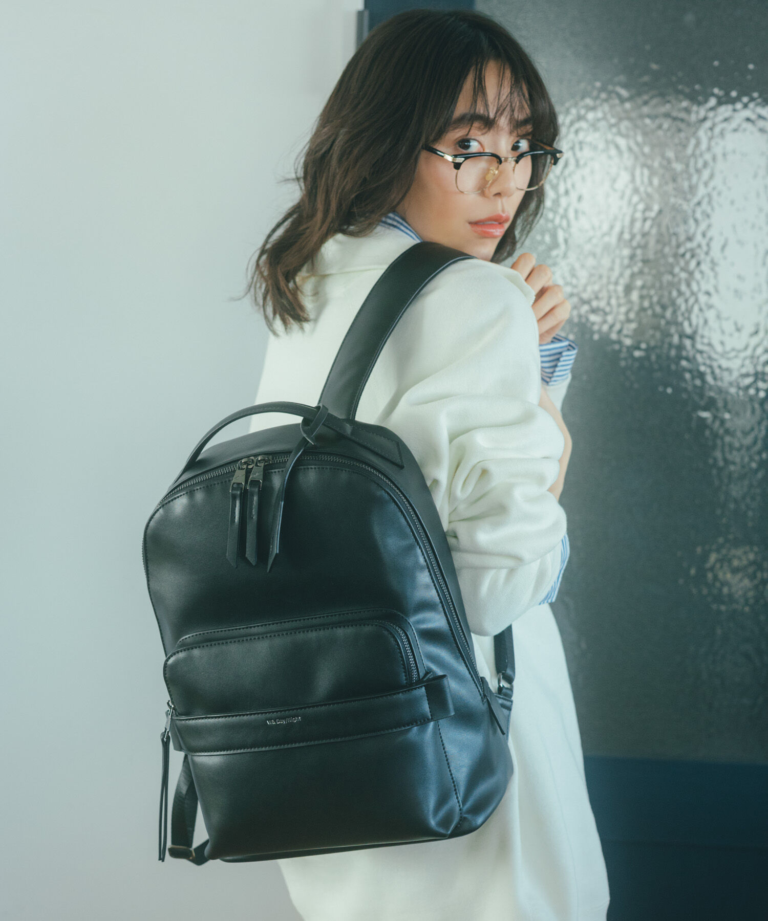 W&.Day/Night「W&.Day/Night ティルカ ラウンドリュック A4サイズ 13.3インチPC収納 19181」|リュック|ブラック