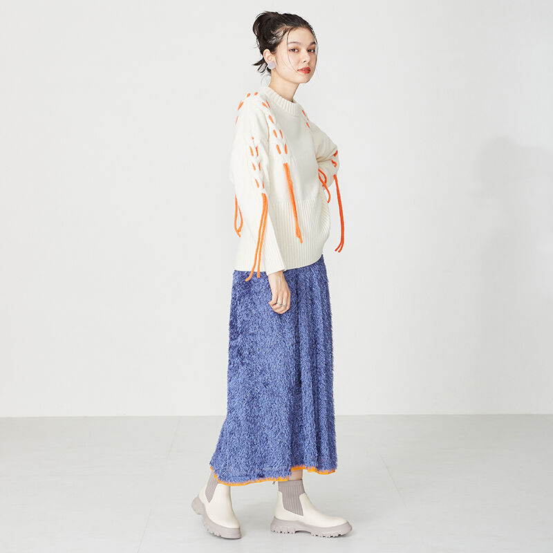 ORiental TRaffic「トラックソールリブニットブーツ/31404」|ショートブーツ|