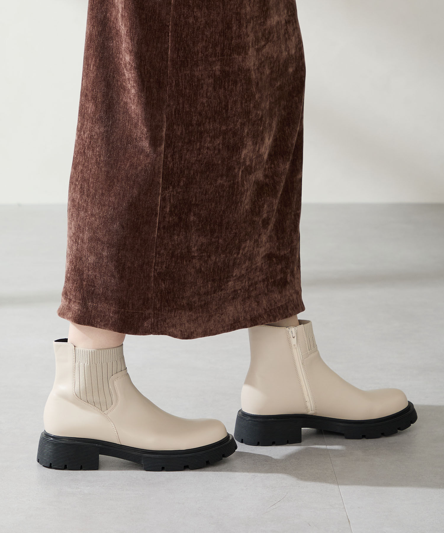 ORiental TRaffic「ニット ドッキング タンクソール ブーツ /51412」|ショートブーツ|