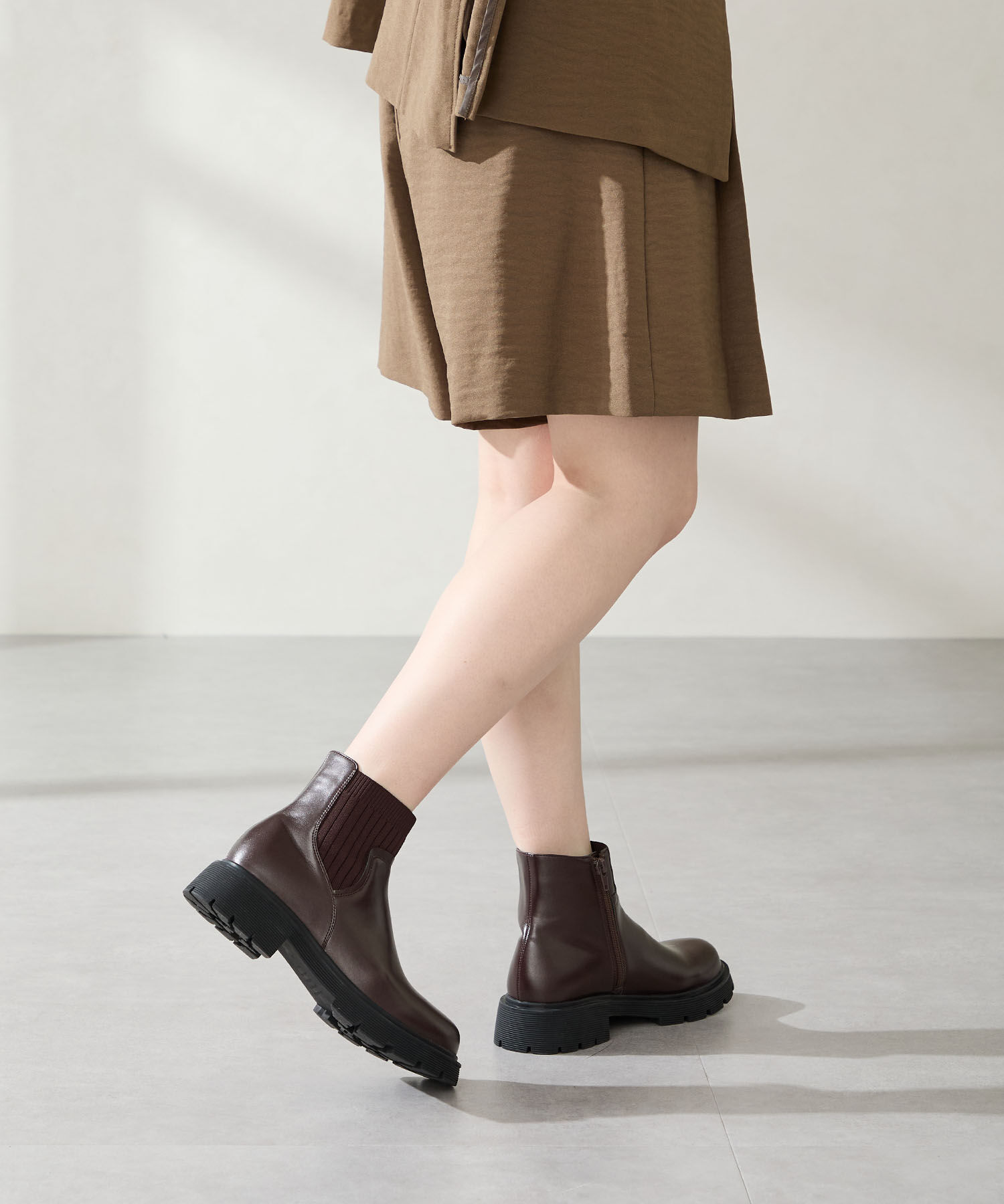 ORiental TRaffic「ニット ドッキング タンクソール ブーツ /51412」|ショートブーツ|