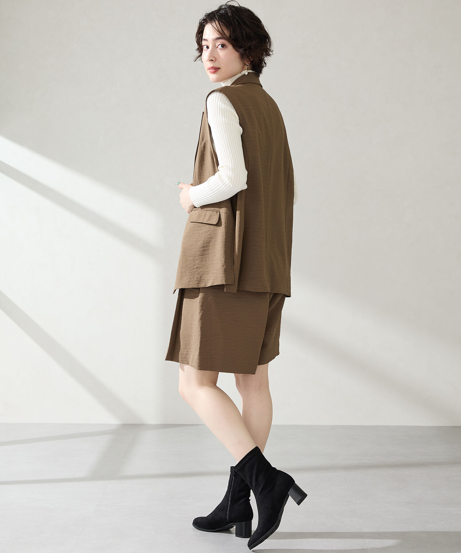 WA Oriental TRaffic「チャンキーヒール ストレッチブーツ /52406 スエードブーツ」|ショートブーツ|