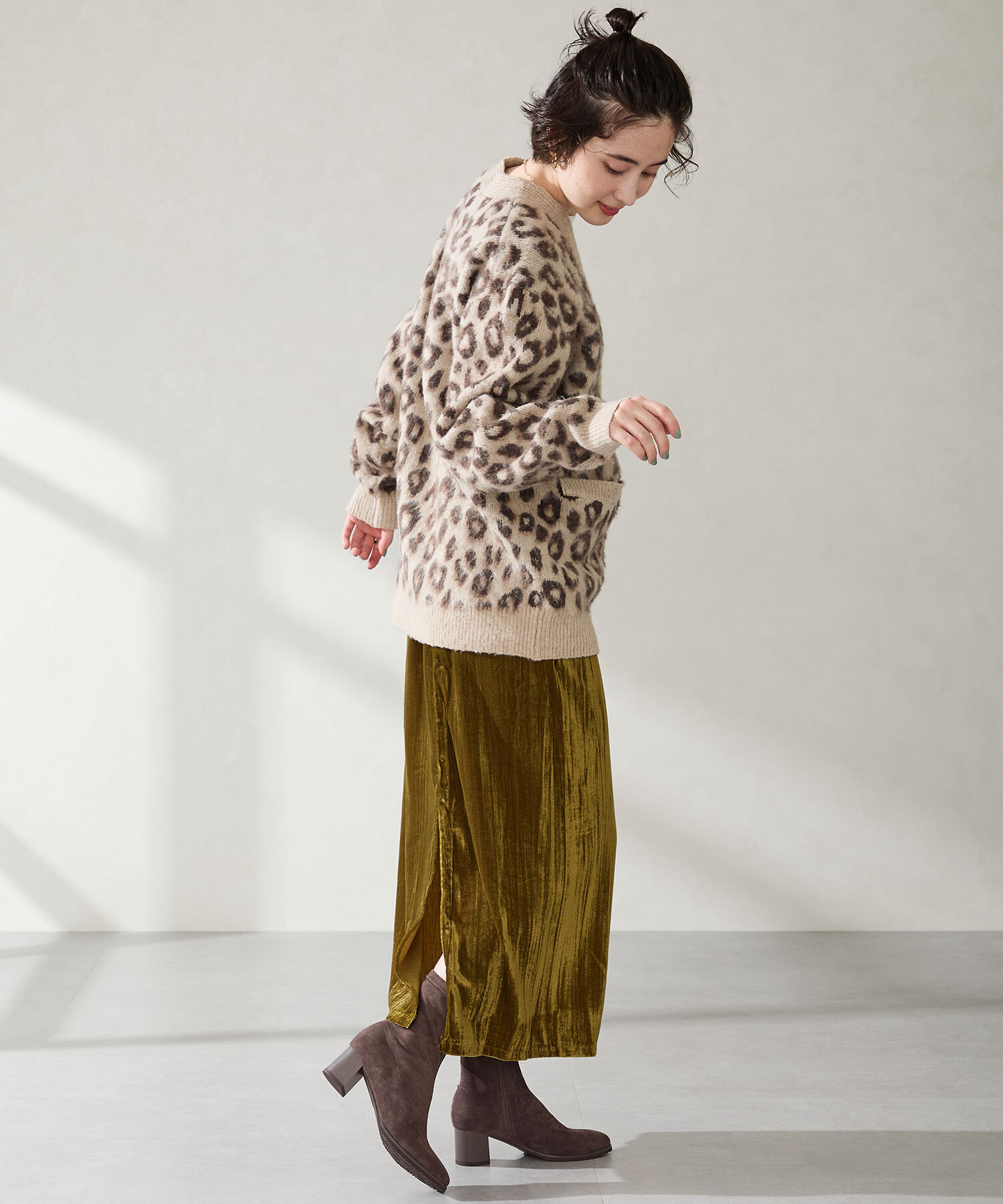 WA Oriental TRaffic「チャンキーヒール ストレッチブーツ /52406 スエードブーツ」|ショートブーツ|