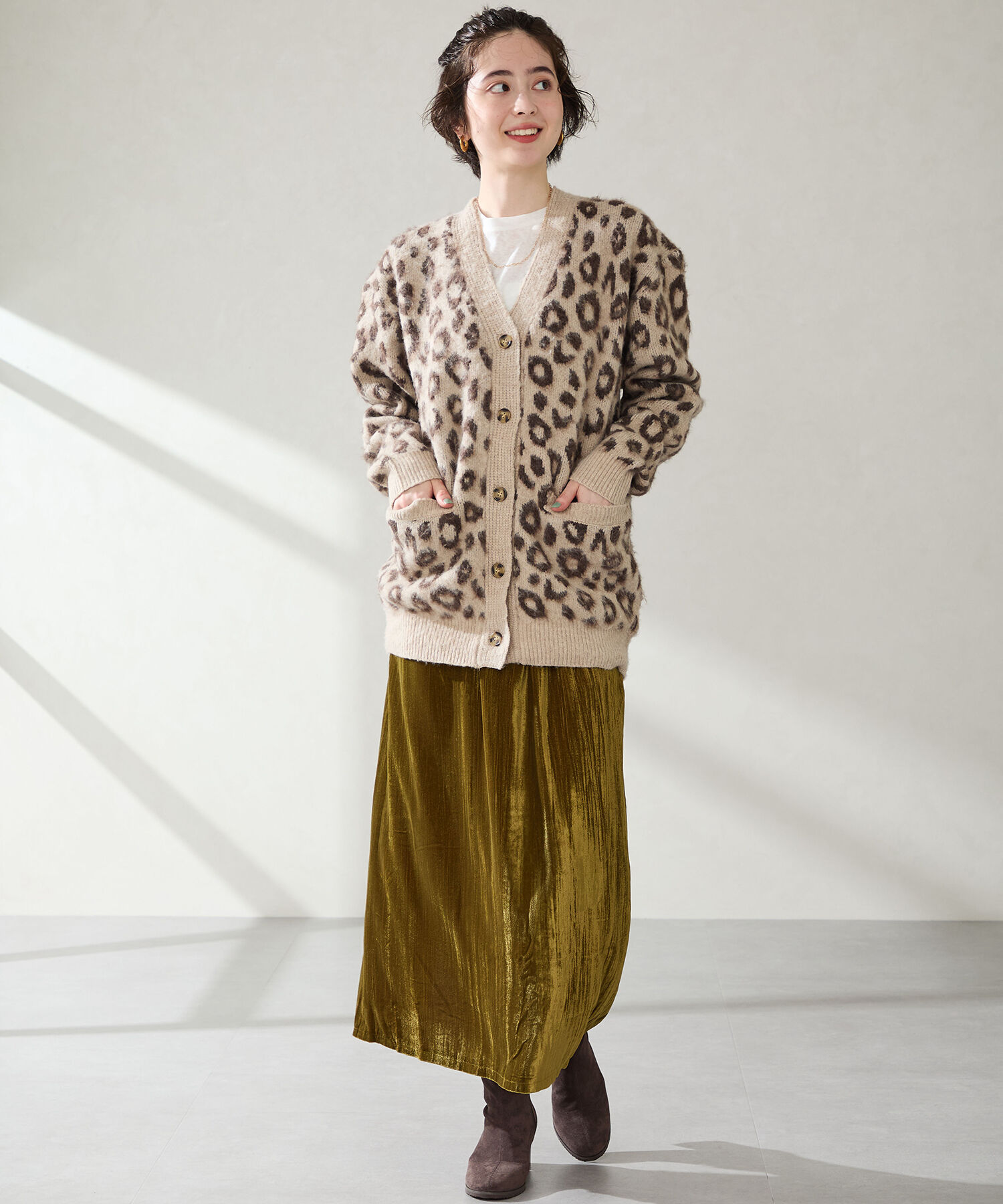 WA Oriental TRaffic「チャンキーヒール ストレッチブーツ /52406 スエードブーツ」|ショートブーツ|