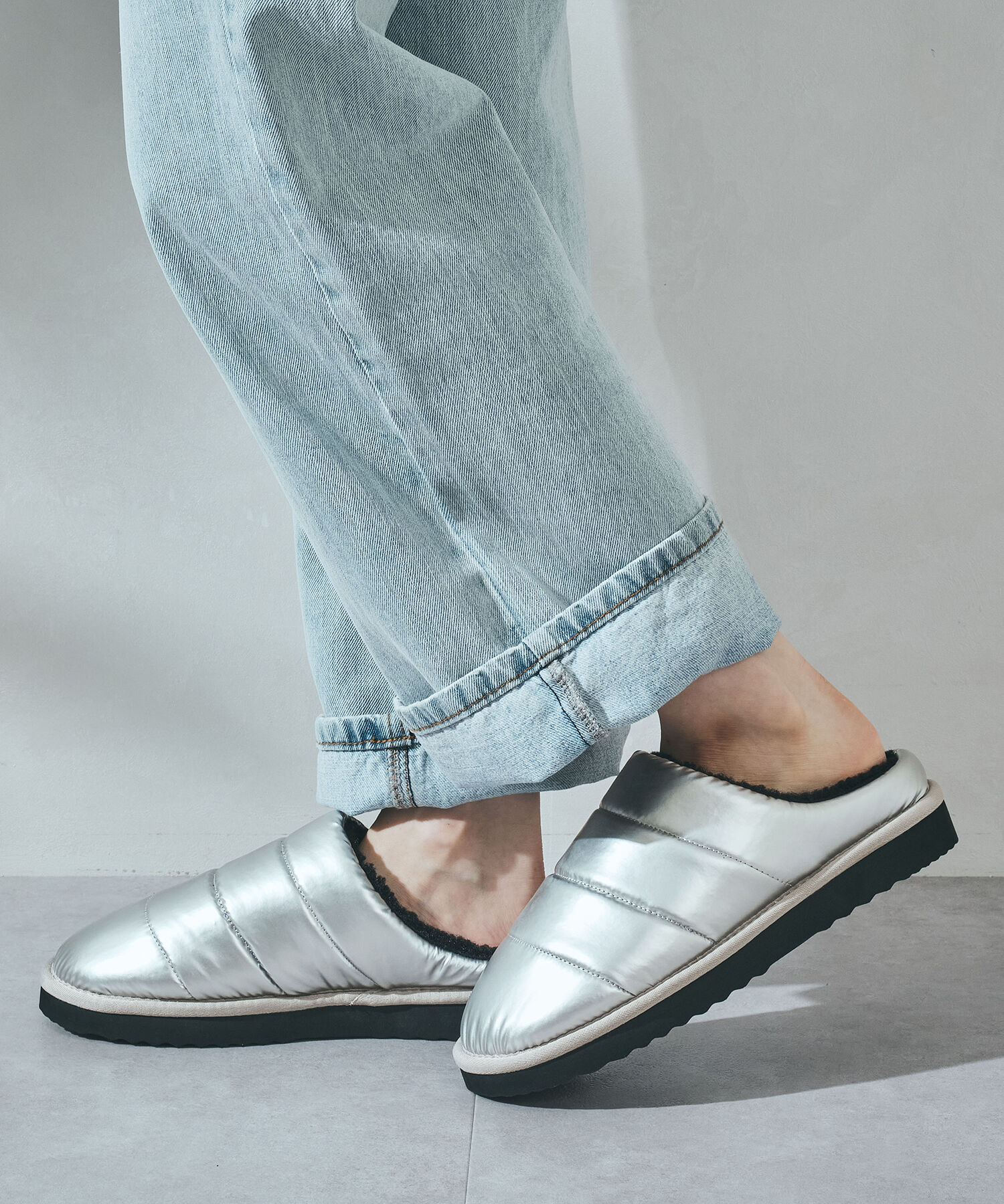 ORiental TRaffic「【WEB限定】パデット 裏起毛 サボ /55303 ボア 撥水 防寒」|サンダル|