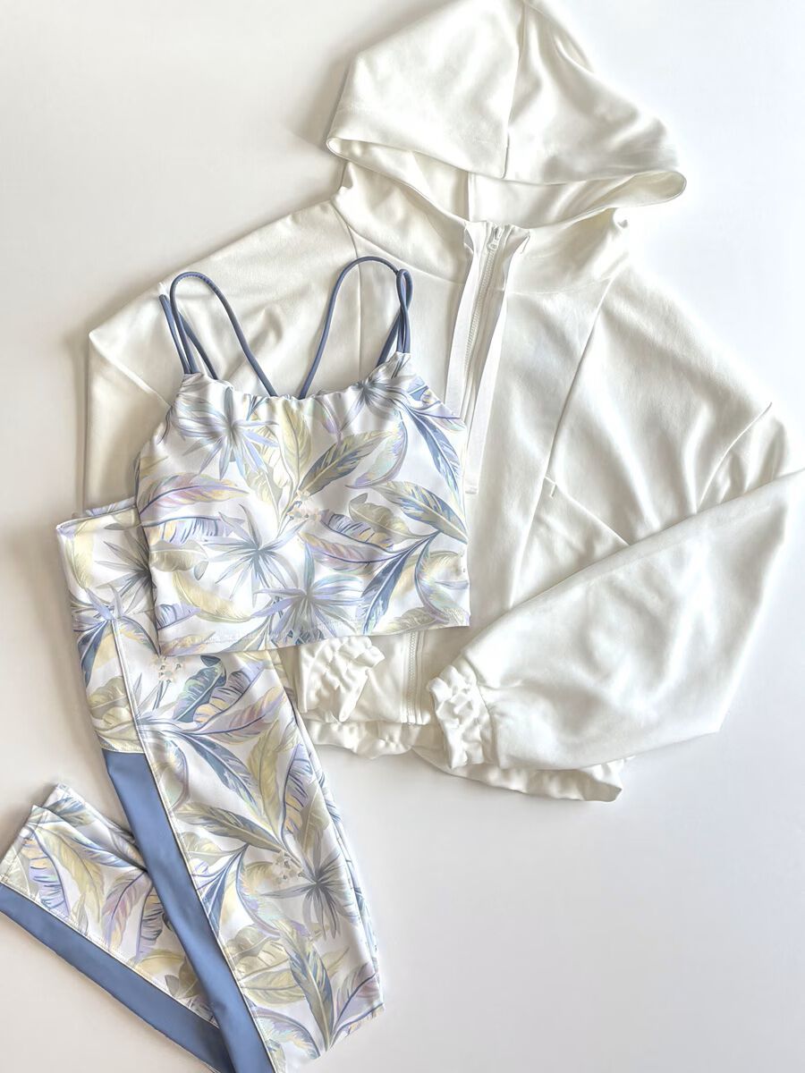  「ライトダンボールニットクロップド丈パーカー【UVbect】」|パーカー|ホワイト