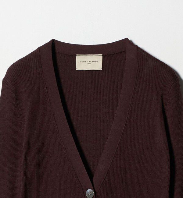 UNITED ARROWS「シルクリブ Vネック カーディガン」|カーディガン|