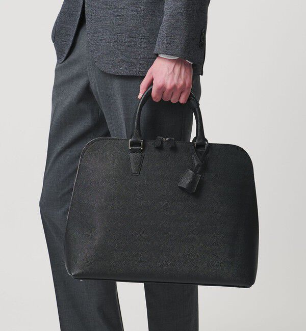 UNITED ARROWS「レザー ラウンド ブリーフケース」|ビジネスバッグ|