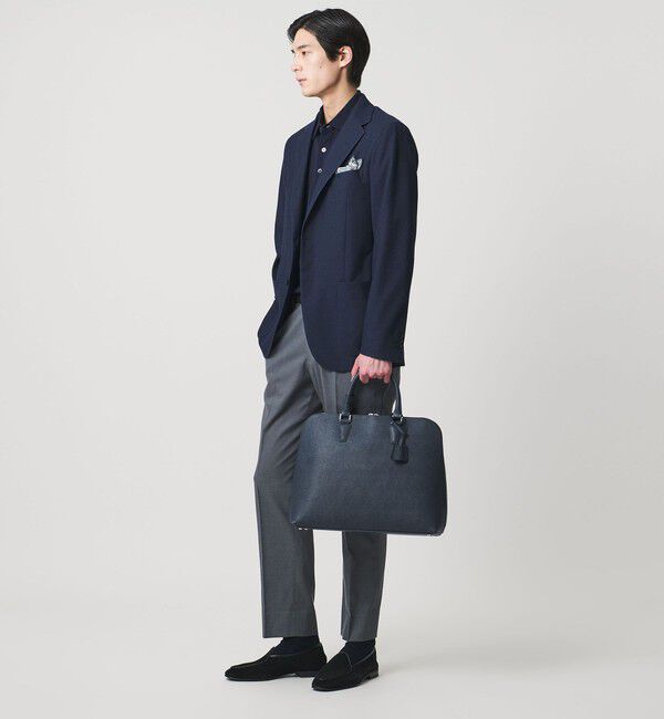 UNITED ARROWS「レザー ラウンド ブリーフケース」|ビジネスバッグ|