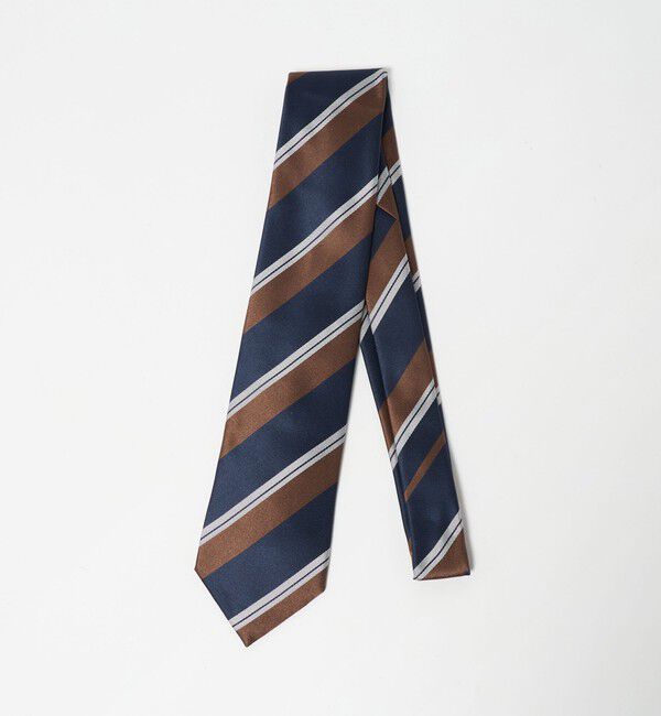 UNITED ARROWS「＜STEFANO BIGI＞サテン ストライプ ネクタイ」|ネクタイ・蝶ネクタイ|NAVY