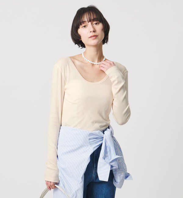 UNITED ARROWS「Uネック ロングスリーブ Tシャツ」|Tシャツ・カットソー|