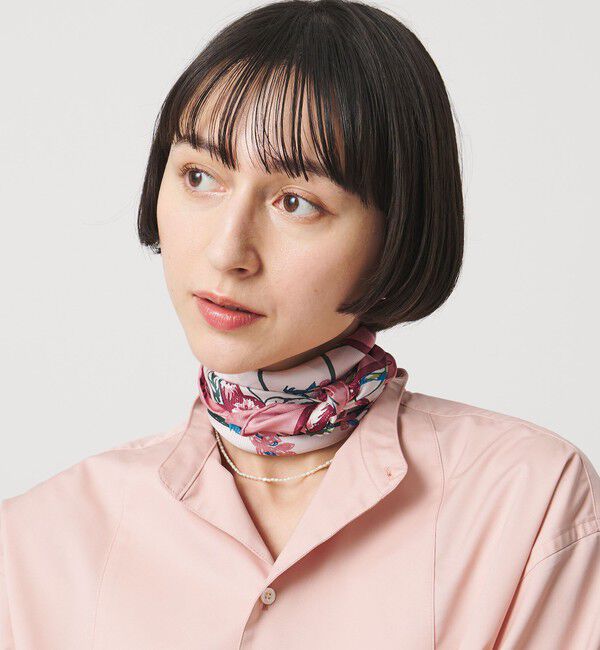 UNITED ARROWS「＜manipuri＞SILK 65&times;65 スカーフ 26SS」|バンダナ・スカーフ|PINK