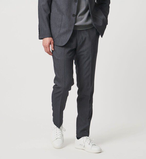 UNITED ARROWS「デニムライク ノープリーツ パンツ UA COZY　ウォッシャブル　ヨコストレッチ　防しわ」|スラックス|