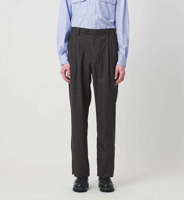 UNITED ARROWS「＜District＞ウォッシュド トロピカルウール 2プリーツ ワイドパンツ」|スラックス|