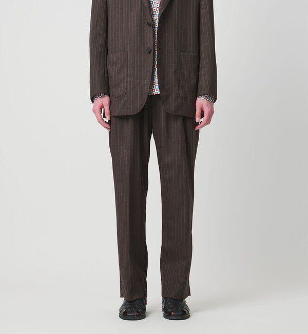 UNITED ARROWS「＜District＞ウォッシュド トロピカルウール 2プリーツ ワイドパンツ」|スラックス|