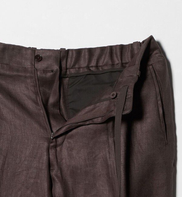 UNITED ARROWS「リネン ツイル １プリーツ リラックス テーパード イージースラックス」|スラックス|