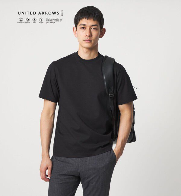 UNITED ARROWS「ポンチ Tシャツ UA COZY 抗菌防臭 接触冷感」|Tシャツ・カットソー|BLACK