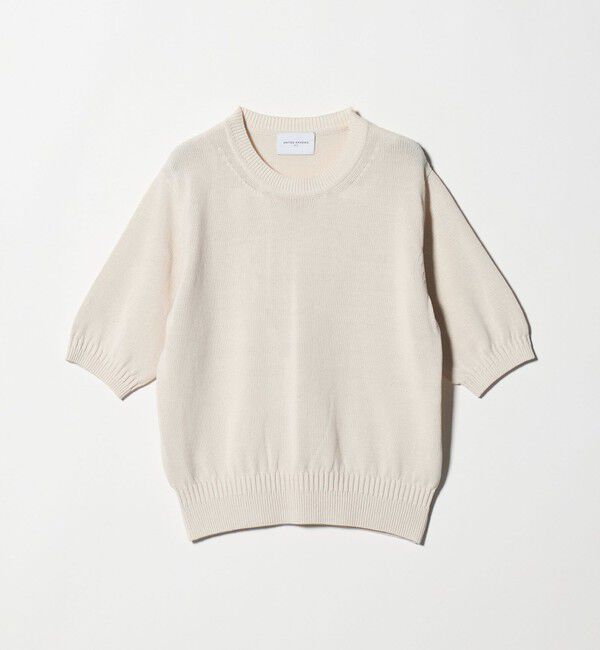 UNITED ARROWS「クルーネック ベーシック ショートスリーブ ニット ‐ウォッシャブル‐」|ニット・セーター|NATURAL