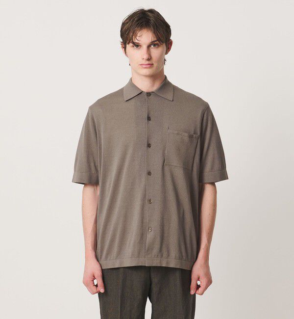 UNITED ARROWS「ウール/ペーパーヤーン ニットシャツ」|シャツ・ブラウス|